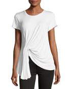 Twist-front Asymmetric-hem Top