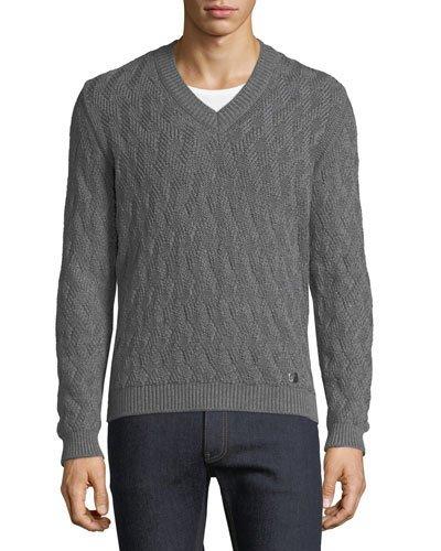 Chunky-knit V-neck Wool
