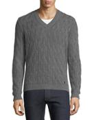 Chunky-knit V-neck Wool