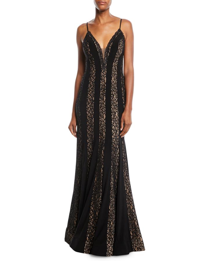 Sleeveless Trumpet Gown W/