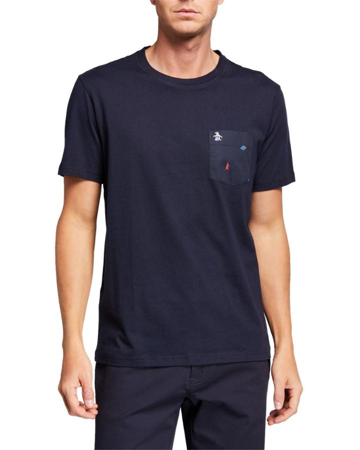 Men's Short-sleeve Robot Printed Pocket T-shirt