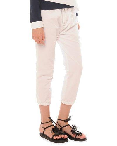 Elastic Cotton-linen Ankle Pants