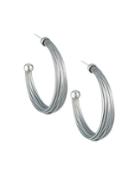 Multi-cable Hoop Earrings W/ 18k White Gold, Gray