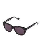 Savoy Cat-eye Plastic Sunglasses, Black