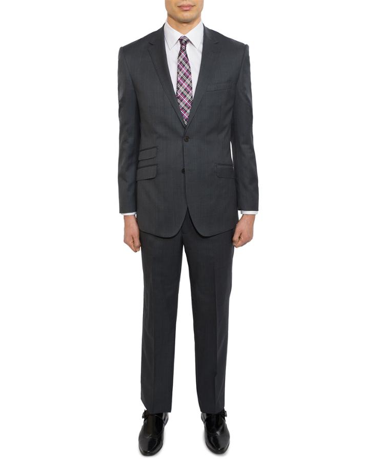 Men's Slim-fit Tartan-plaid Two-piece
