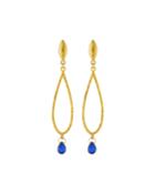 22k Gold Captiva Teardrop Sapphire Earrings