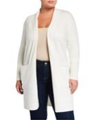 Plus Size Long Luxe Cardigan With Ribbed