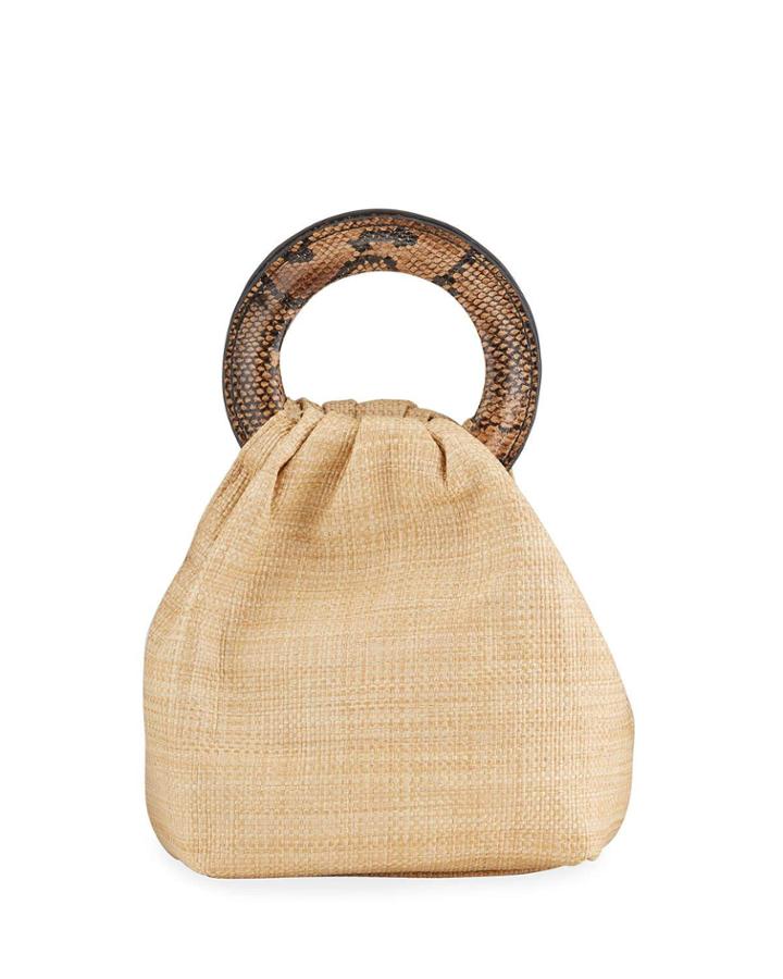 J Londono Style Snake-printed Top-handle Bag