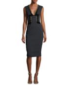 Adriana Lace-up Sheath Cocktail Dress