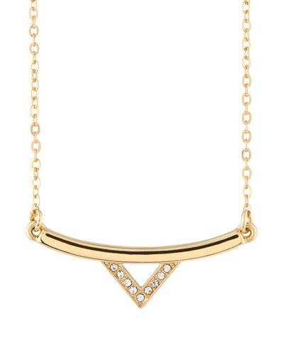 12k Gold-plated Crystal Bar Necklace