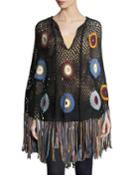 Hand-crocheted Fringe Poncho