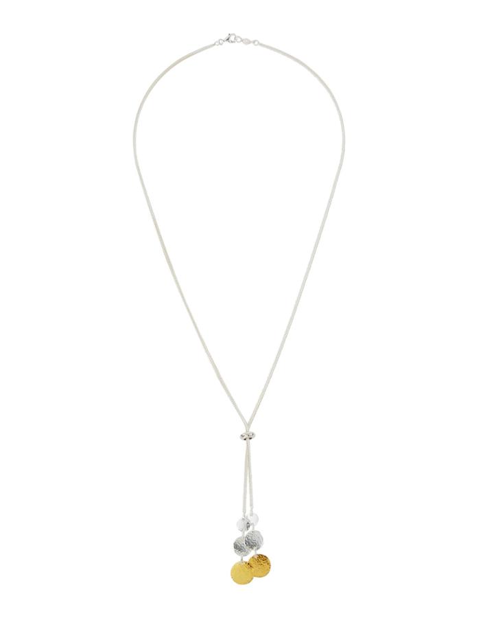 Lush Adjustable Flake-disc Lariat Necklace