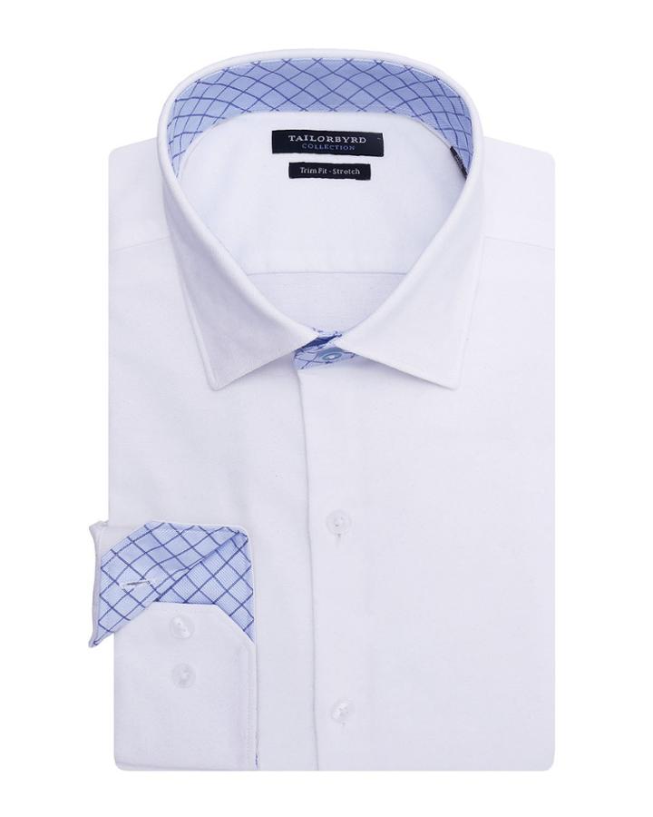 Men's Basic Contrast Trim Fit Dress