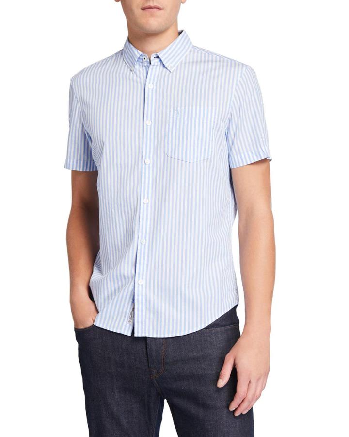 Men's Short-sleeve Gingham Woven