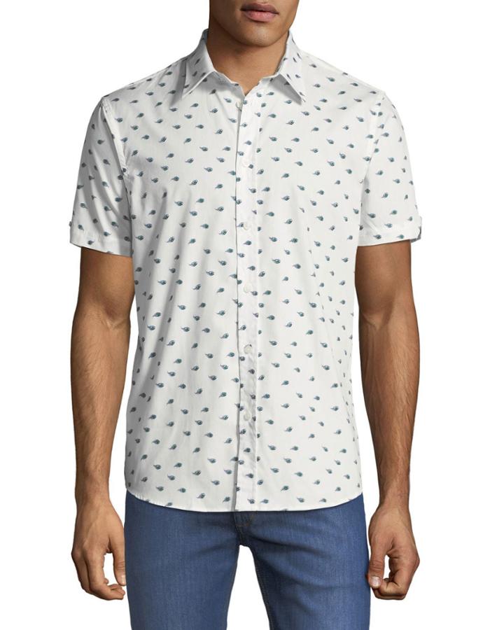 Men's Peacock Feather Short-sleeve