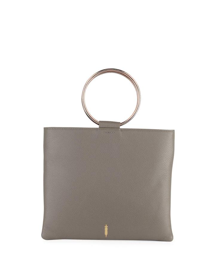 Le Pouch Leather Ring-handle Crossbody Bag - Rose Hardware