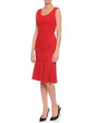 Surplice Crepe Ruched Dress