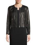 Benton Lightweight Lambskin Jacket, Black