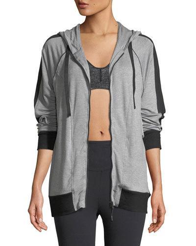 Nadia Sheer-panel Zip-front Hoodie