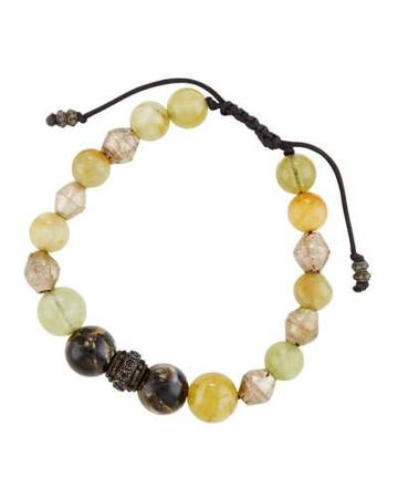 Aquamarine, Copper, Mother-of-pearl & Spinel Beaded Bracelet