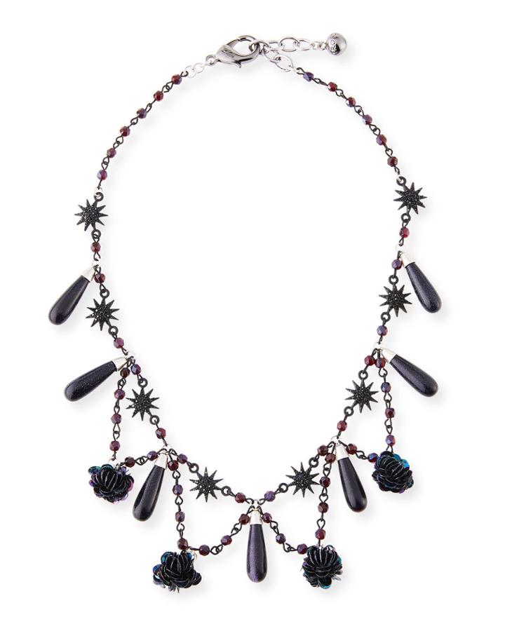 Rose Crystal Statement Necklace