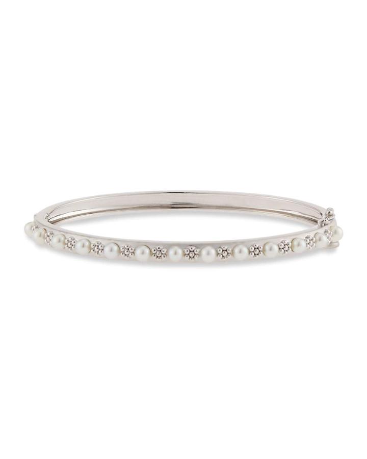 18k White Gold Akoya Pearl Bangle