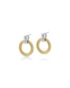 Classique Hoop-drop Earrings W/ Pave Diamonds, Yellow