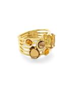 18k Rock Candy Gelato 6-stone Cluster Ring In Toffee,