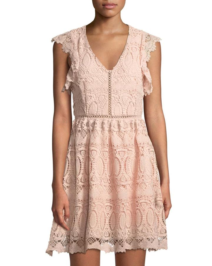 Crochet-lace Mini Fit-&-flare Dress