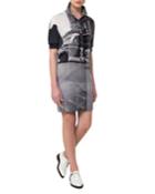 Three Women Short-sleeve Silk Polo Dress, Black