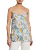 Floral-print Pleated Camisole