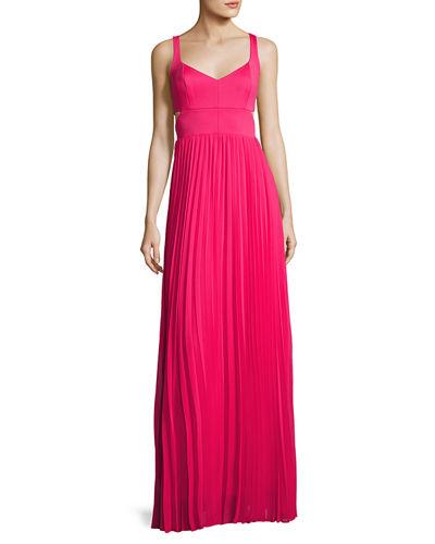 Jasmine Sleeveless Cutout Pleated Gown