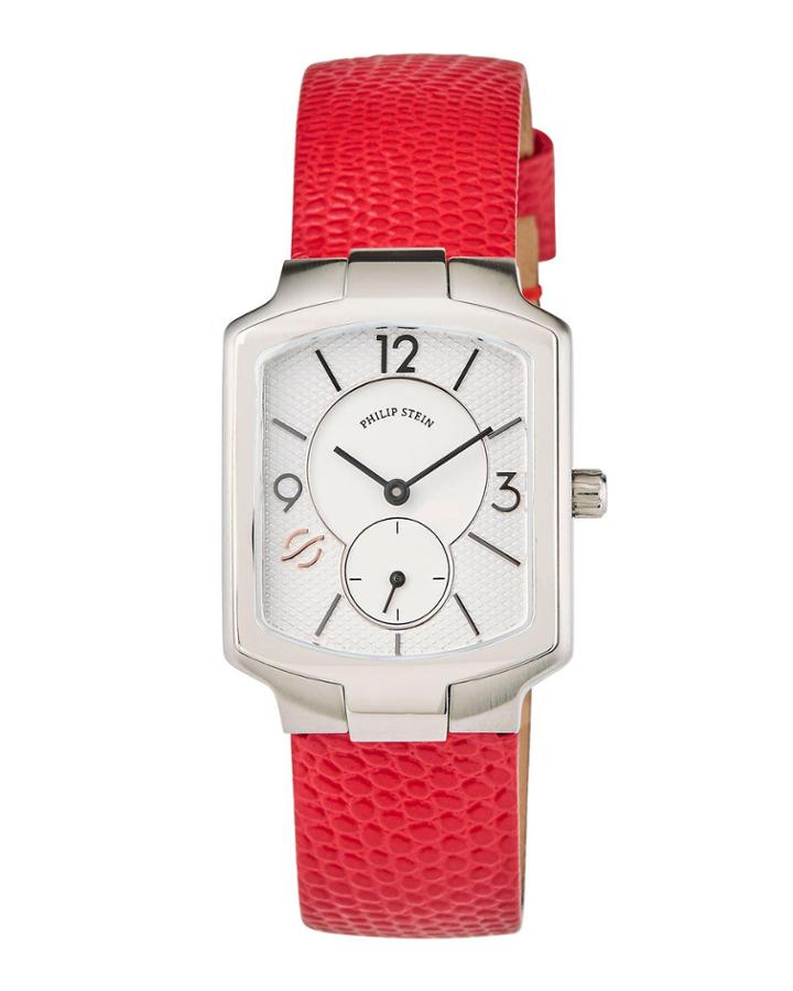 Classic Square Watch W/ Lizard Strap,