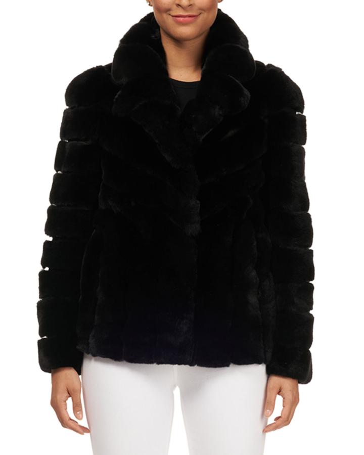 Button-down Rabbit Fur Jacket