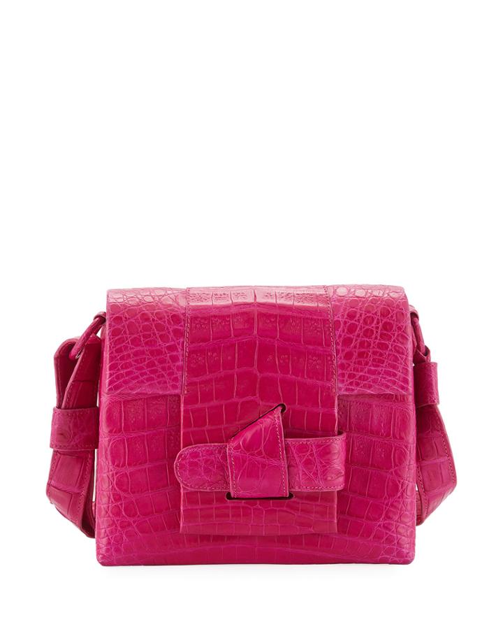 Small Origami Knot Crocodile Crossbody Bag