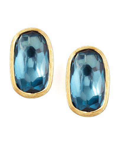 Murano 18k London Blue Topaz Stud Earrings,