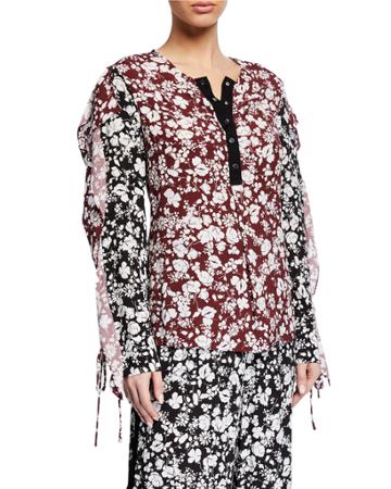 Celosia Snap Floral Blouse W/