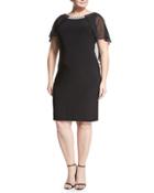 Chiffon-capelet Sheath Dress,