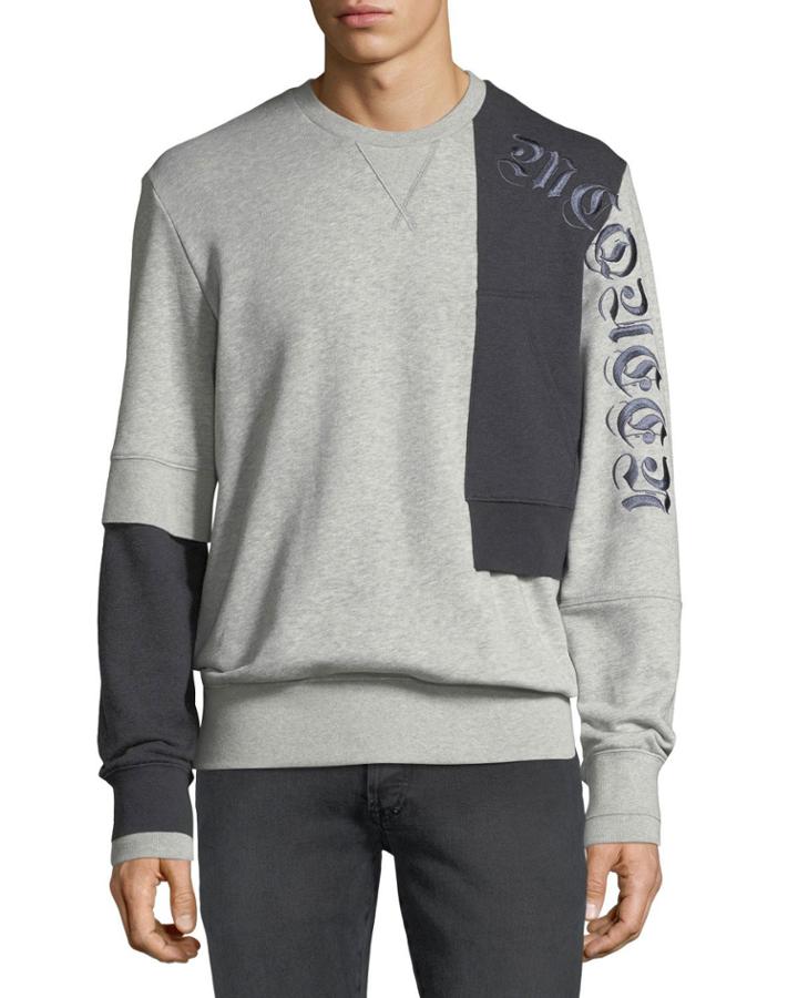 Men's Bicolor Reconstructed Cotton Sweatshirt W/