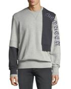 Men's Bicolor Reconstructed Cotton Sweatshirt W/
