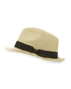 Straw Fedora W/ Ribbon Band