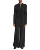 Mosaic Jacquard Wide-leg Jumpsuit
