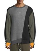 Mixed-media Asymmetric Crewneck
