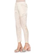 Anniball Slim-leg Crushed Ankle Pants,