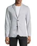 Men's Two-button Knit Blazer, Gray