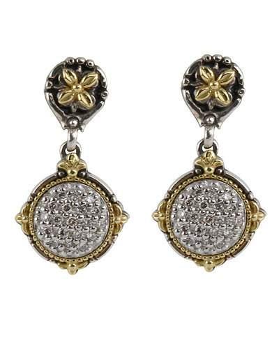 Asteri Pave White Diamond Round Double-drop Earrings