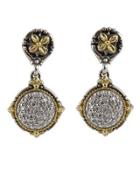 Asteri Pave White Diamond Round Double-drop Earrings