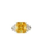 Square-cut Canary Cz Ring,