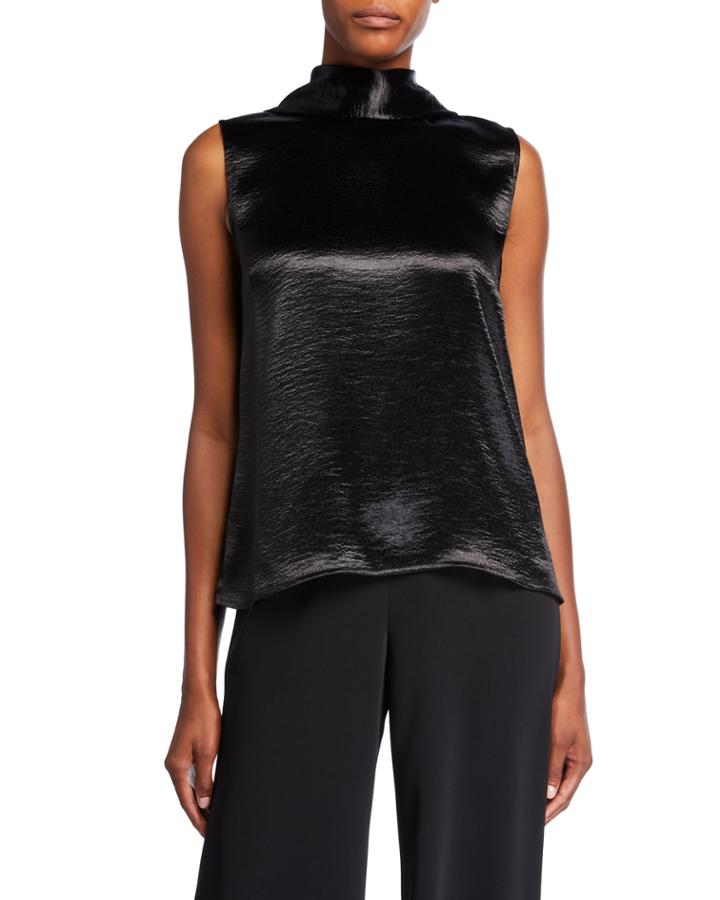 Hammered Satin Jabot Sleeveless