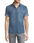 Leisure-fit Denim Short-sleeve